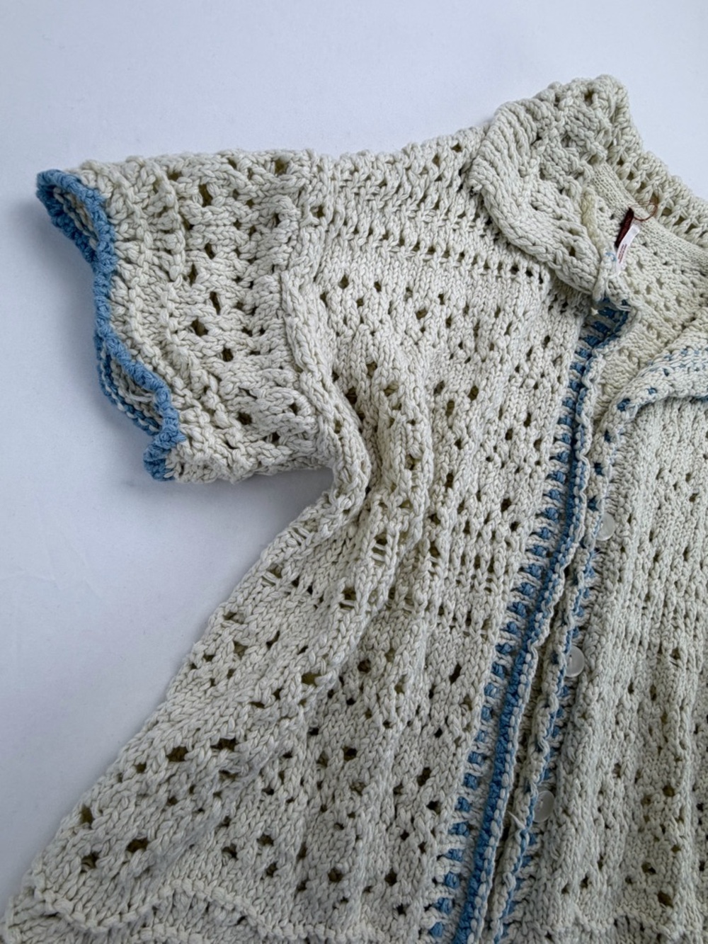 Free People Santa Cruz Club Shirt Crochet Button Down XS - Picture 6 of 13